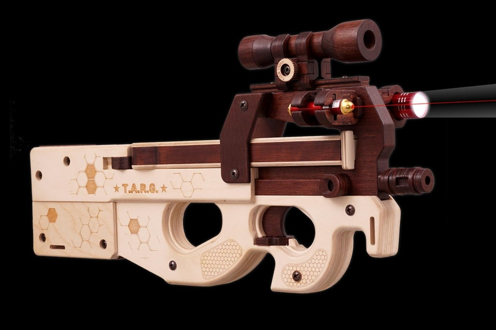 Пистолет-пулемет WASP от TARG - деревянный конструктор, сборная модель, 3d пазл