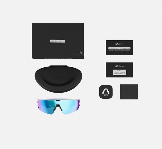Очки с искусственным интеллектом Oakley Meta Vanguard, Prizm Sapphire Lenses, Белая Рамка