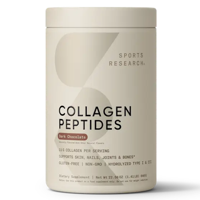 Коллаген &quot;Тёмный шоколад&quot;, Collagen Peptides Dark Chocolate, Sports Research, 640 гр
