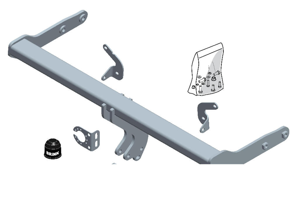 Фаркоп Brink (Thule) 595700 для Ford Edge (2014 - 2016)(паспорт и сертификат в комплекте)(без электрики)