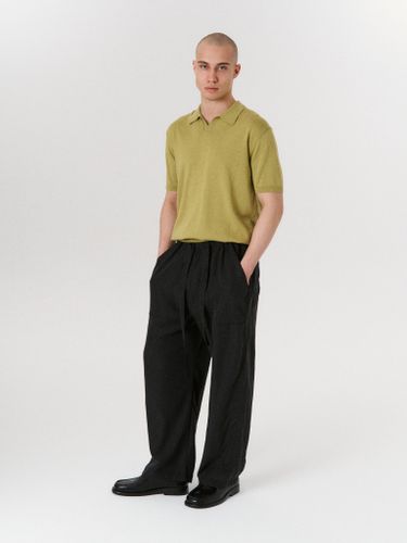 Оливковая вязаная футболка-поло LAINE