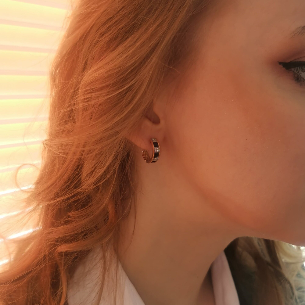 Ефимов Золотые серьги с бриллиантами и сапфирами