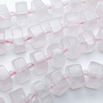 Розовый кварц "рубка" бусины, размер около 14*7 мм, цена за набор 6 шт