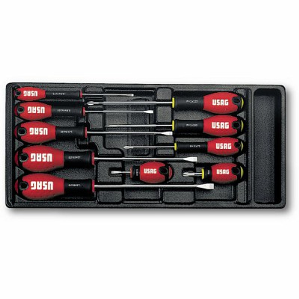 519/322H Набор отверток 10 предметов на ложементе, USAG (Италия)