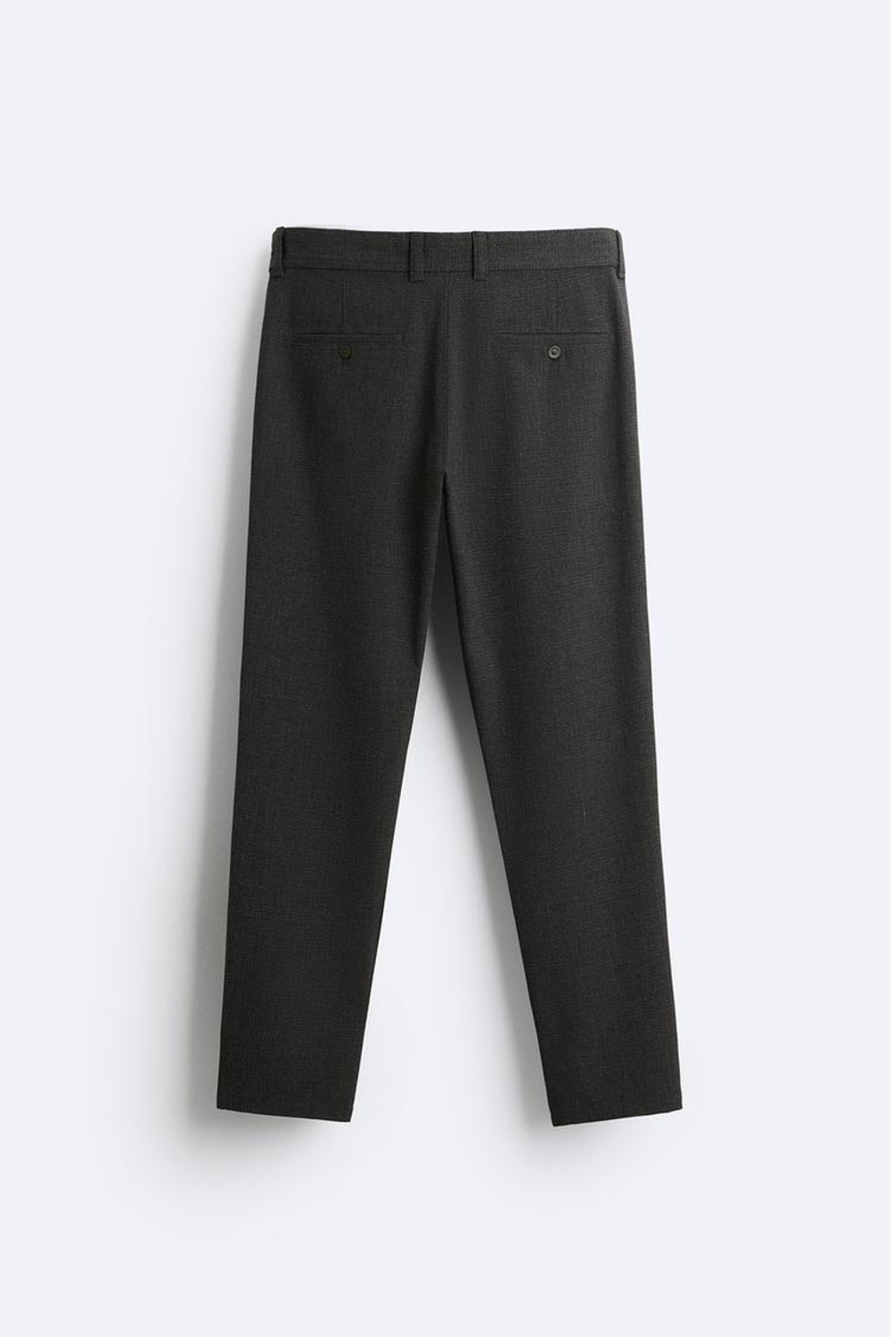 ZARA БРЮКИ КОМФОРТНОЙ ПОСАДКИ ИЗ РЕЛЬЕФНОЙ ТКАНИ, АНТРАЦИТОВО-СЕРЫЙ