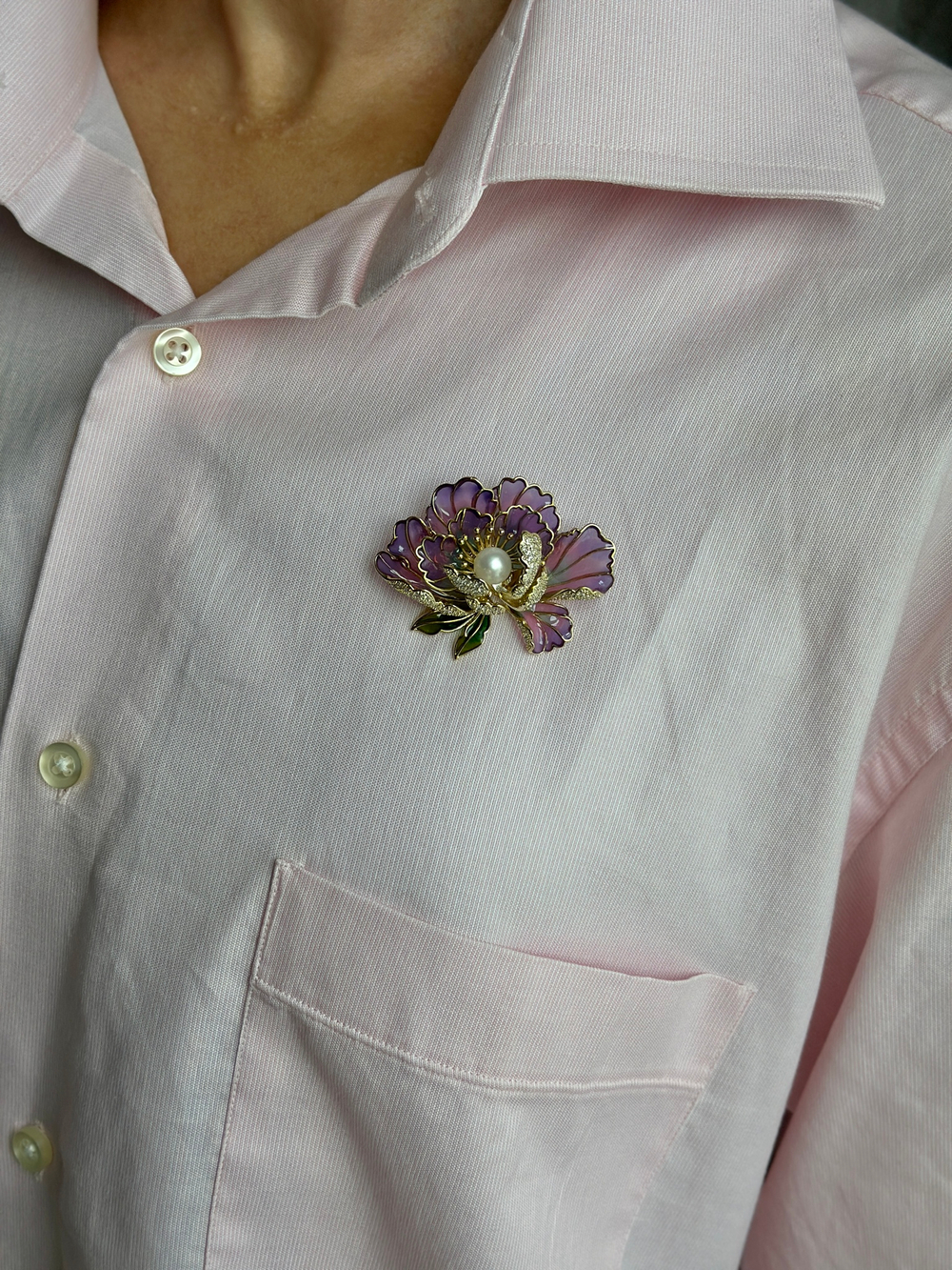 Брошь "цветок" витражная эмаль