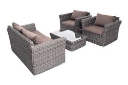 "Капучино Cингл" лаунж-зона из искусственного ротанга, цвет графит