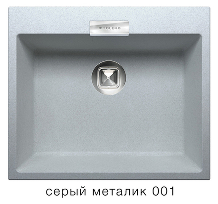 Кухонная мойка Tolero Loft TL-580 580x500мм Серый металлик №001