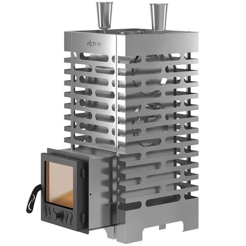 Печь для бани ASTON 20 INOX с баком на трубе 50л Ø115 (AISI 439)
