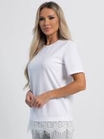 Футболка базовая с кружевом (белая) Б16112-10М LT Collection