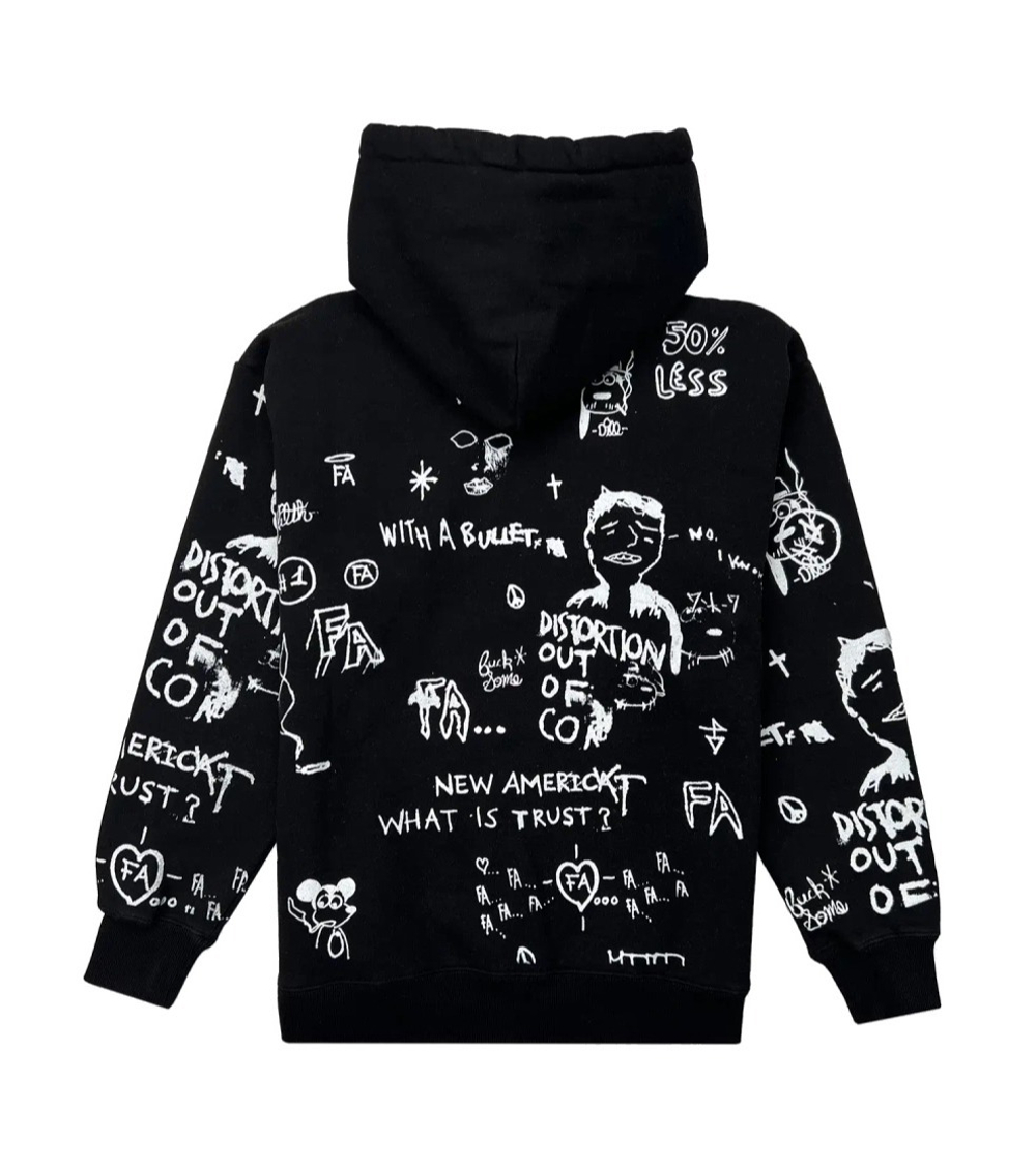 Худи Fucking Awesome Distortion Hoodie Black AOP