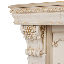 Электрокамин RealFlame Patricia WT белый дуб с золотой патиной с очагом Majestic Lux Brass