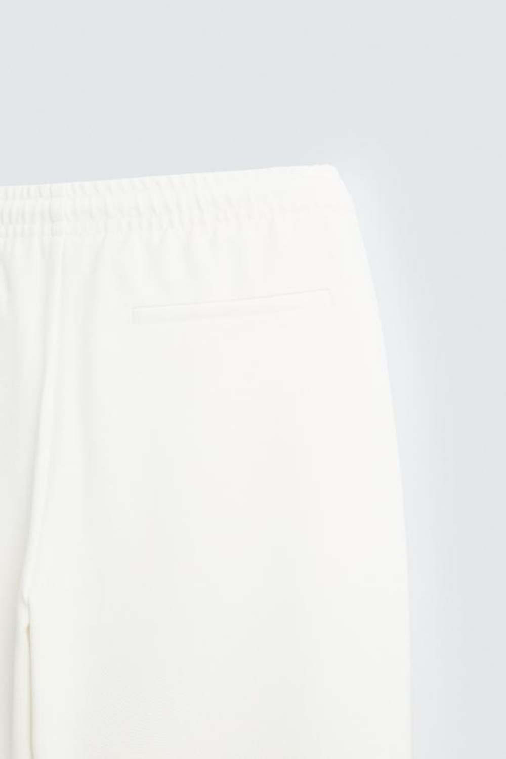 ZARA БРЮКИ EASY CARE С ПОЯСОМ НА ШНУРКЕ, ЖЕЛТОВАТО-БЕЛЫЙ