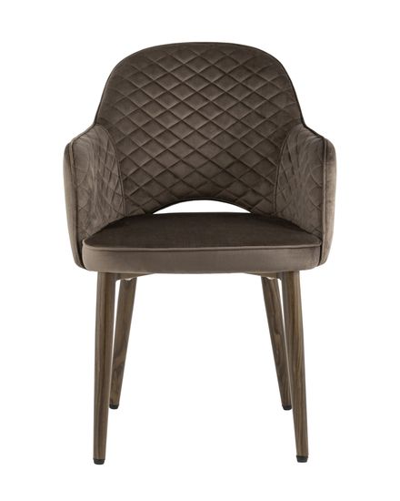 Стул Венера диамант NEW, велюр коричневый (ножки дерево) NP (набор 2шт)