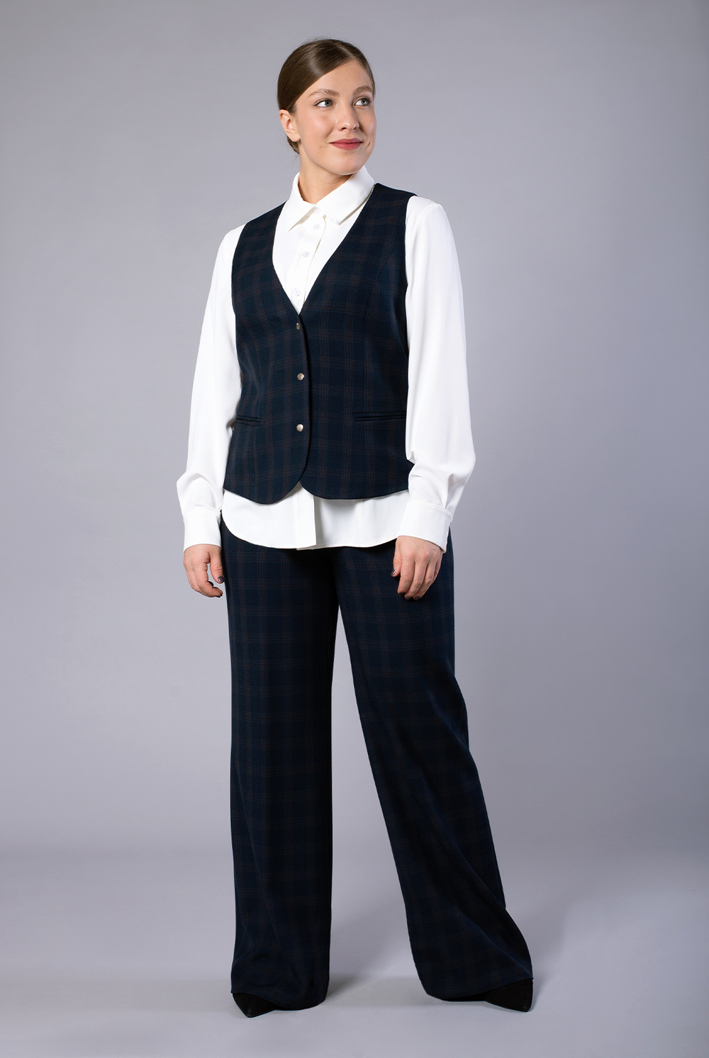 Жилет женский 3805зп, клетка #321К063805зп