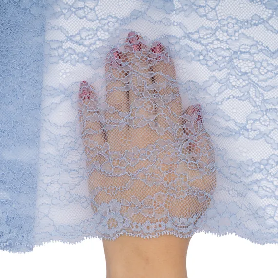 Кружево эластичное голубо-лиловое 20 см, Китай