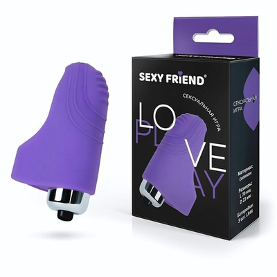 Фиолетовая вибронасадка на палец (Цвет: фиолетовый)