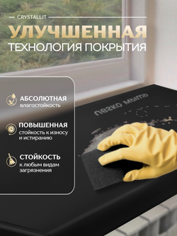 Подоконник Кристаллит черный бархат матовый