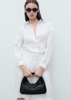 Объемная рубашка изо льна