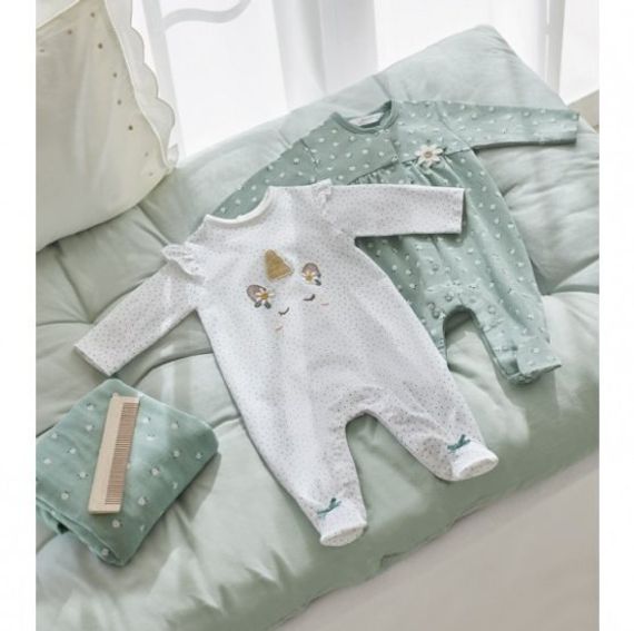 Комбинезон для девочки Mayoral Newborn Единорог Зеленый, 2 шт.