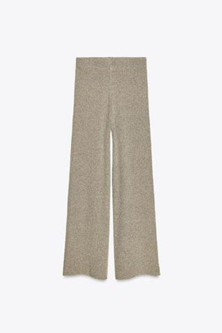 ZARA СКРОЕННЫЕ ПО КОСОЙ БРЮКИ С ШИРОКИМИ ШТАНИНАМИ, ПЕСОЧНЫЙ/КОРИЧНЕВЫЙ