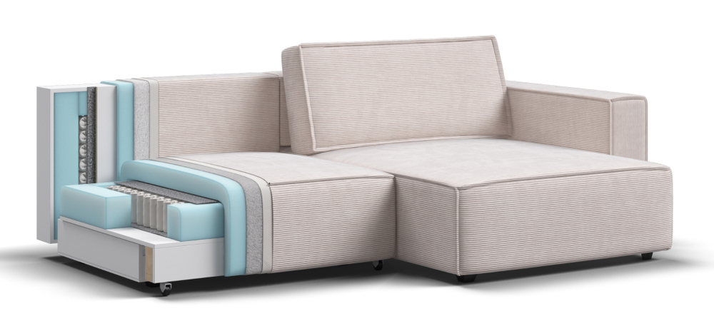 Угловой диван BOSS SOFT MODOOL Вельвет CORD бежевый