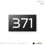 Номер на дверь 371, табличка на дверь для офиса, квартиры, кабинета, аудитории, склада, черная 120х70 мм, Айдентика Технолоджи
