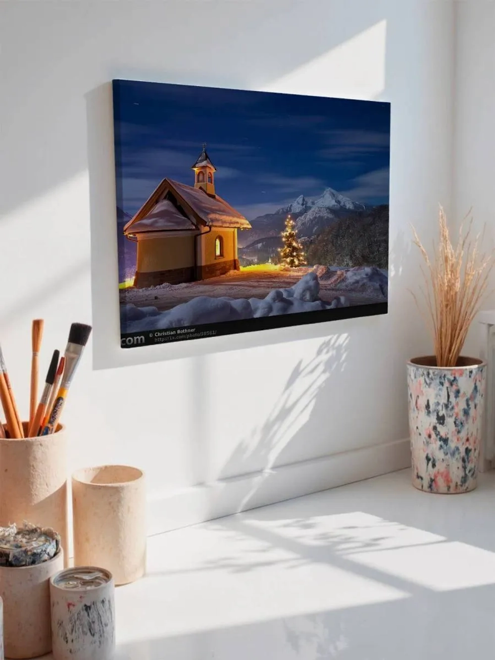 Картина на стену 40 X 50 Маленькая церковь в горах