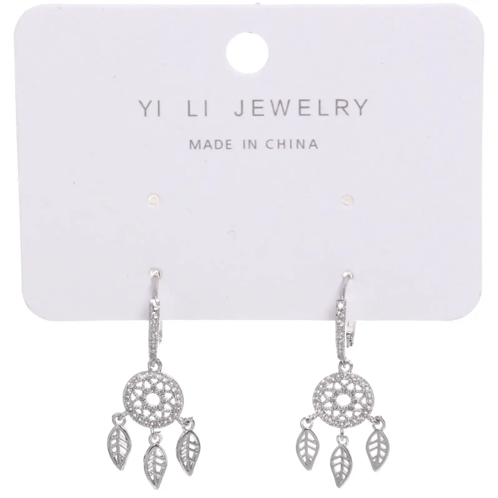 Серьги из гиппоалергенного металла со стразами «ПАЛУМНА», ловец снов, цвет золото и серебро, 3,5см