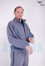 Толстовка ортопедическая межсезонная с молниями по верху рукавов. Размер S (44-48). Цвет СЕРО-ГОЛУБОЙ. Ткань Трикотаж с начесом