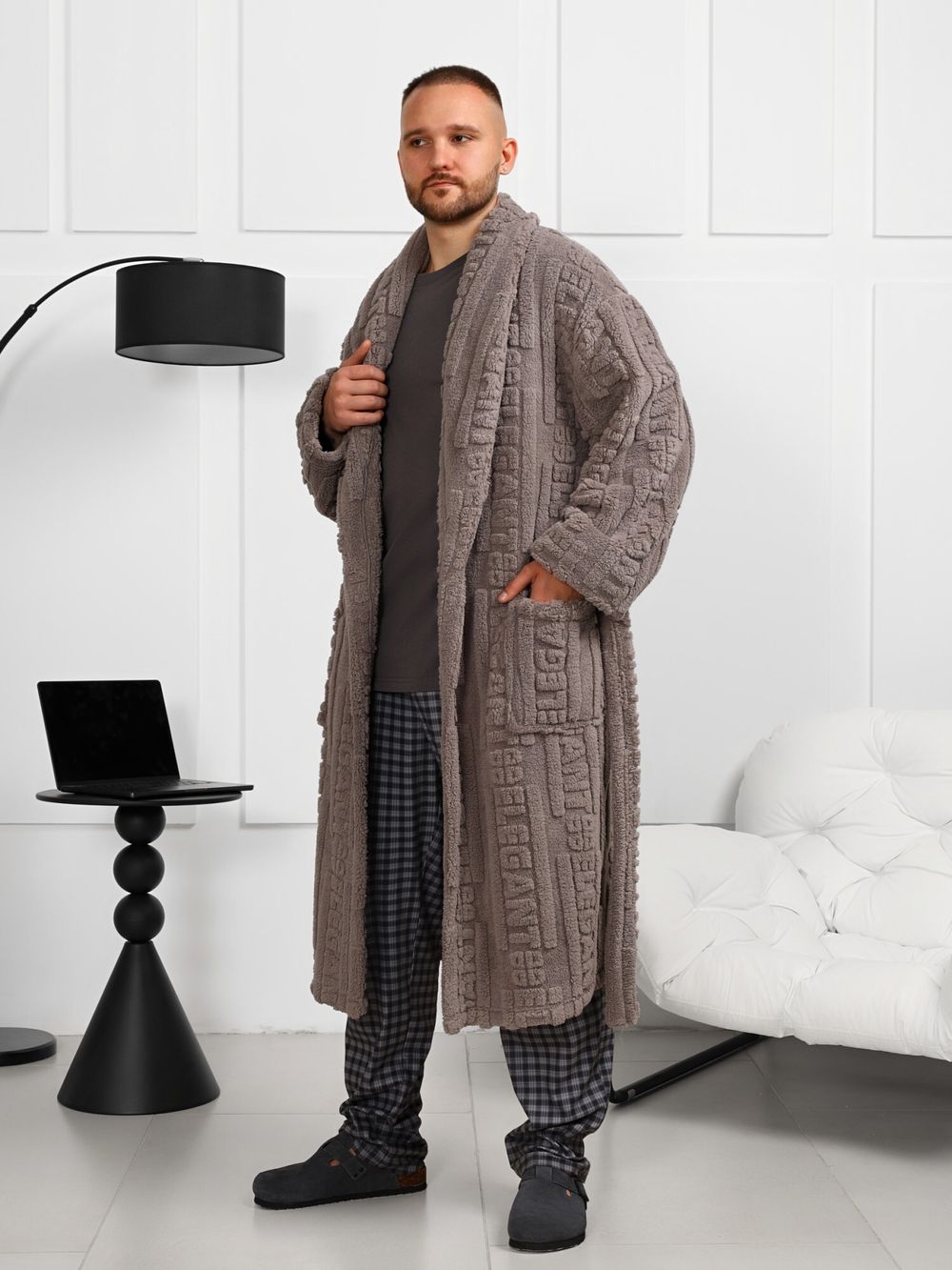 Халат мужской Идеал-3 Виотекс СЕРЫЙ