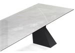 Керамический стол Woodville Денхольм 240(290)х100х75 rystal onyx bianco, черный