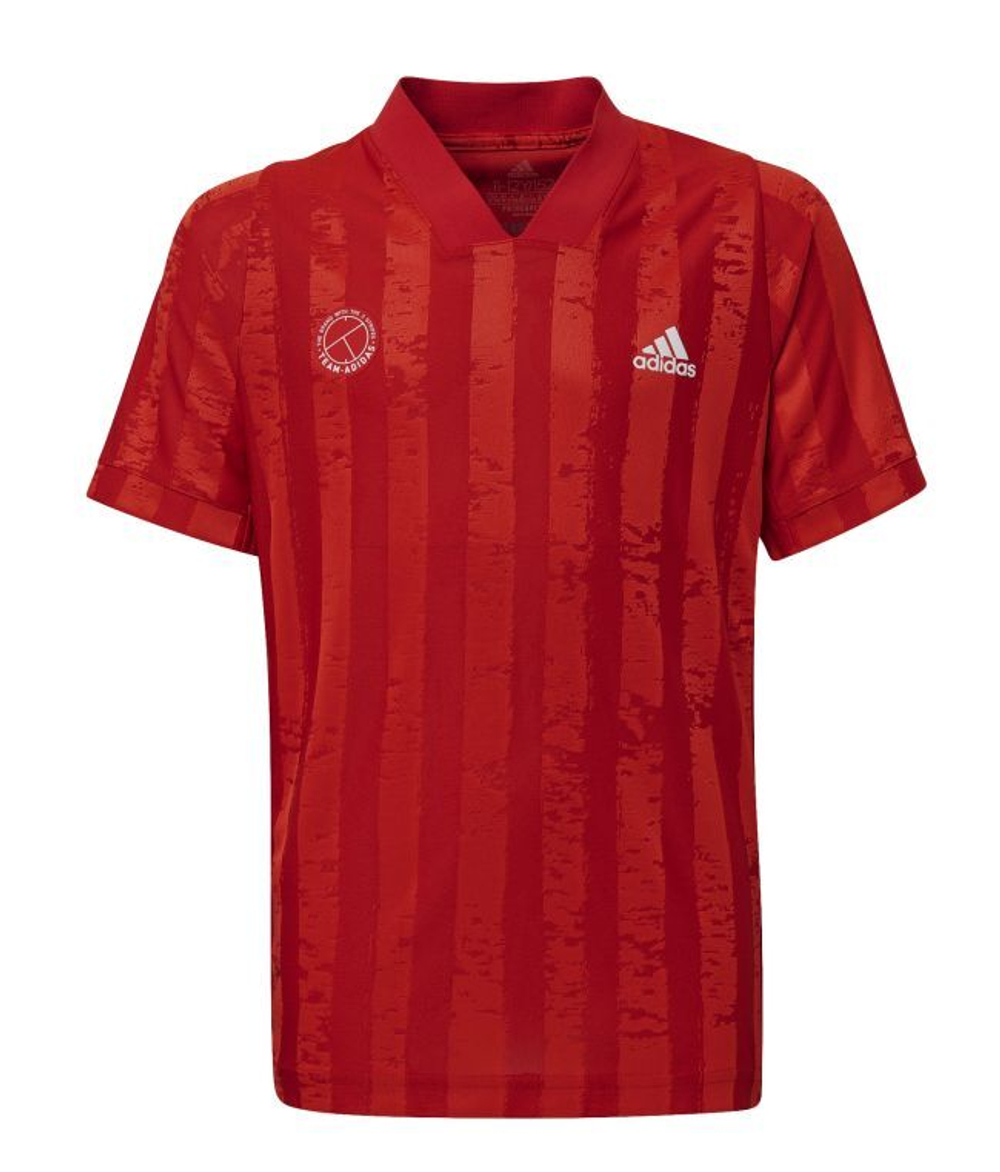 Детская теннисная футболка Adidas Boys Freelift T-Shirt - scarlet/signal pink
