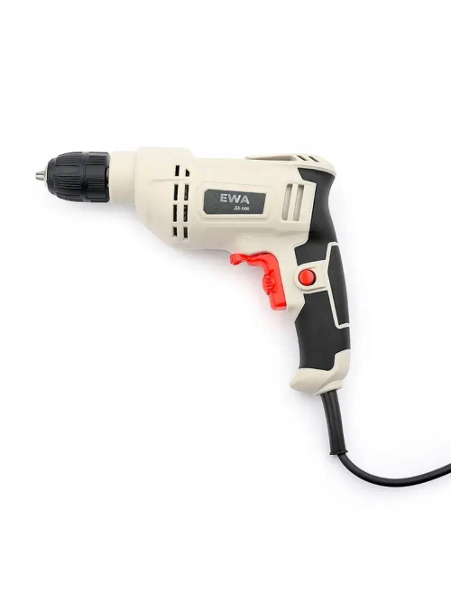 Дрель электрическая от сети, EWA, 600 Вт, регулировка оборотов 0-3000 об/мин, патрон до 10 мм