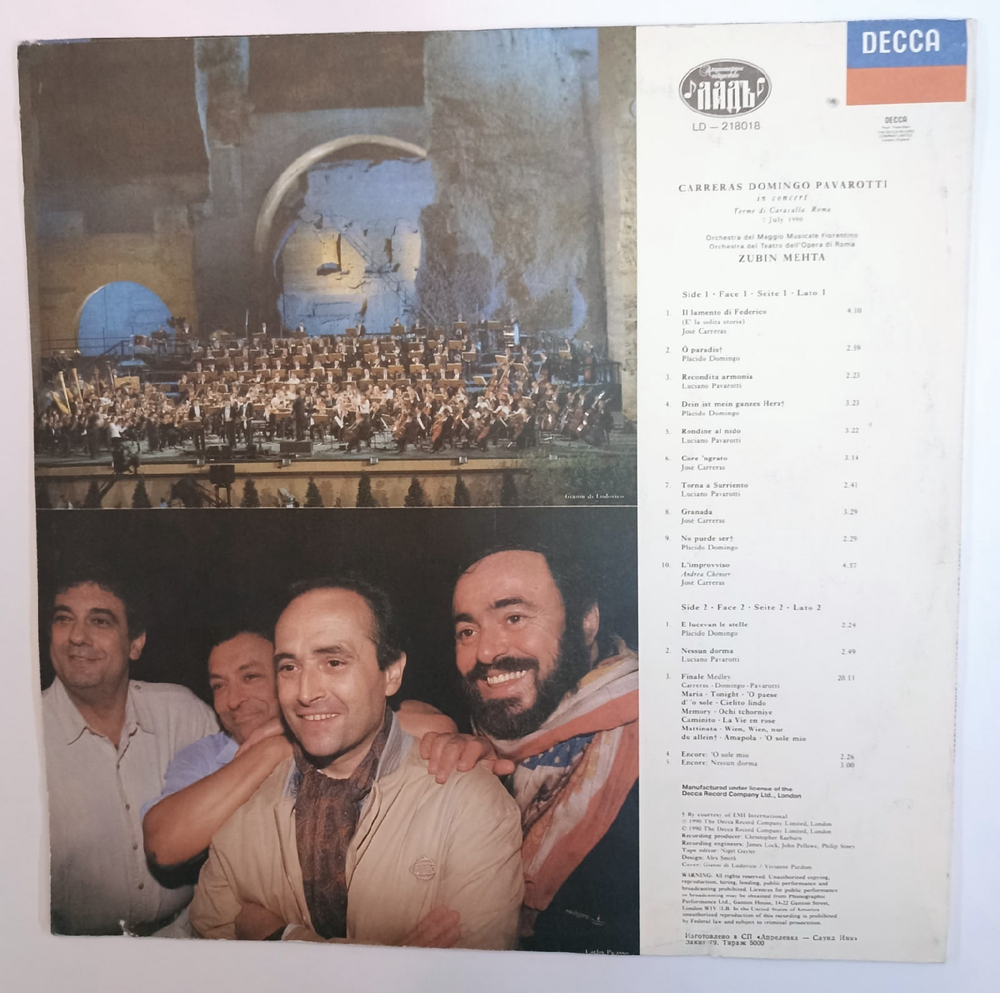 Carreras, Domingo, Pavarotti Mehta In Concert