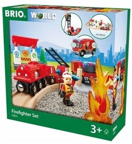 Деревянная железная дорога Brio World - Игровой набор Железнодорожная пожарная станция Brio - Брио 33815
