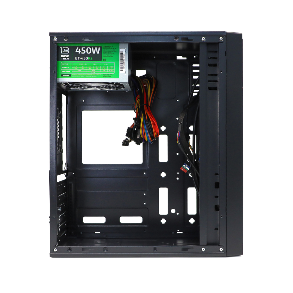 Корпус BaseTech M3405, БП:450W, ATX, чёрный, 2xUSB2, 1xUSB3 (BT-M3405-450W-B)