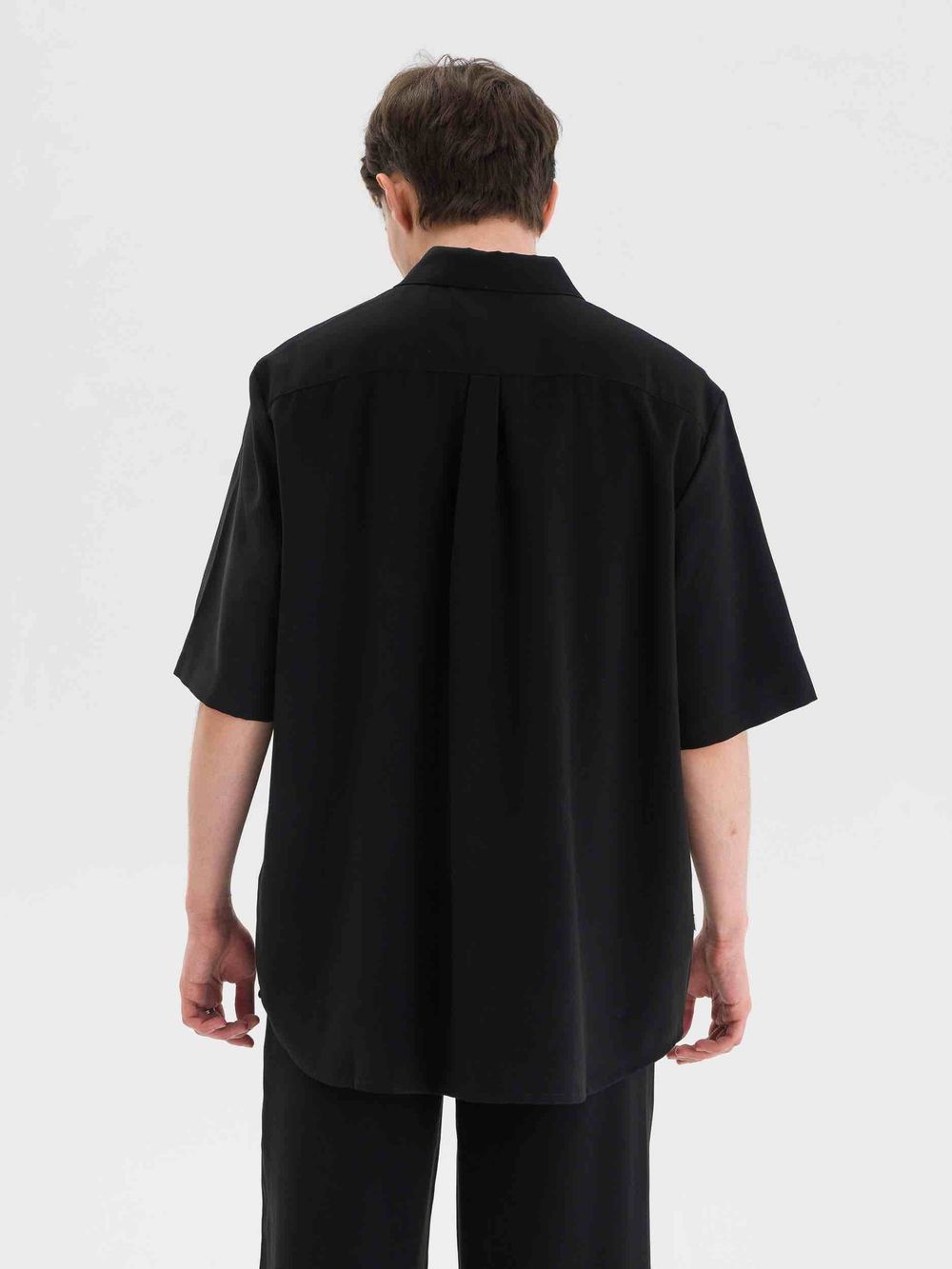 Рубашка FOS Мужская с коротким рукавом Черная