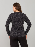 Лонгслив ЛНкл-080/черный-белыйгорох