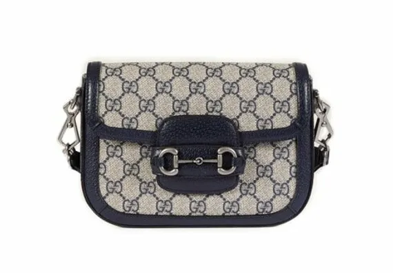 Мини-сумка Gucci Horsebit 1955 с узором Gg