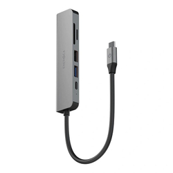 Разветвитель (Хаб) EnergEA AluHUB HD PRO2 6-in-1 Superspeed Aluminium USB-C 60W, Gunmetal (HUB-HD3-GUN)