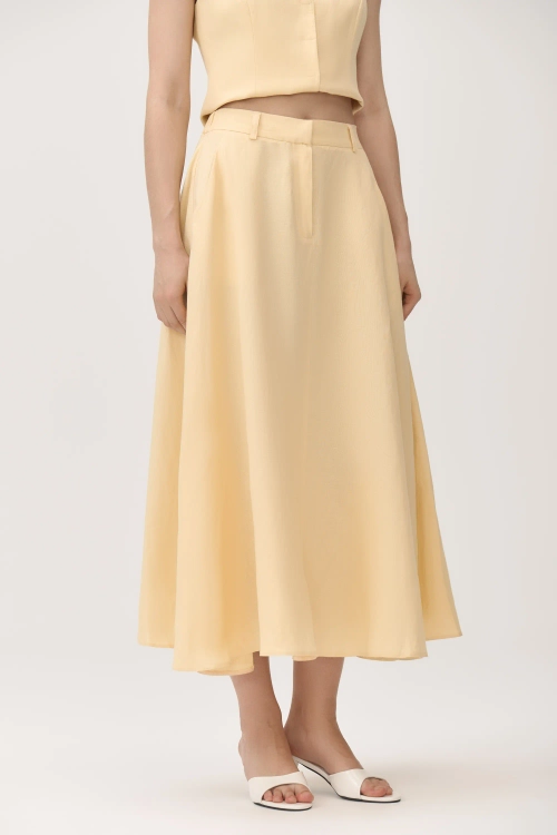 Льняная юбка А-силуэта