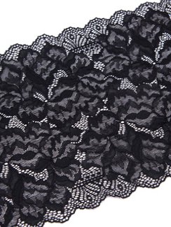 03-266 ОПТ Кружево эластичное 23 см, черный 170