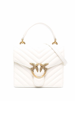 MINI LOVE BAG TOP HANDLE V QUILT – white