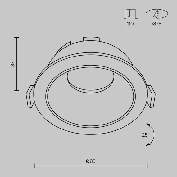 Встраиваемый светильник Пай / Share 1*GU10 10 Вт Technical dl051-u-1bmg