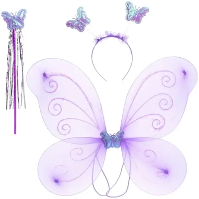 Набор карнавальный «Нежная принцесса» (ободок, крылья, палочка), Сиреневый