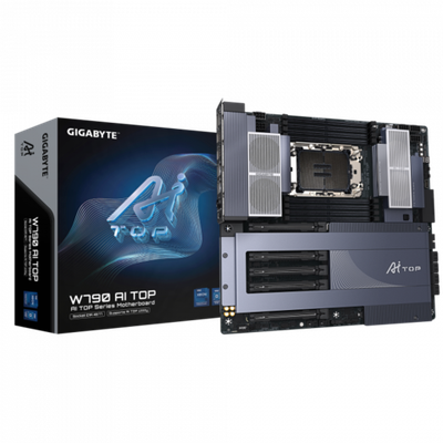 Сист.плата Gigabyte W790 AI TOP 1.0 2B, W790, LGA4677, 8xDDR5, 5 x PCI Express x16, 4 x M.2, 8 x SATA, Wi-Fi 7 BE200NGW