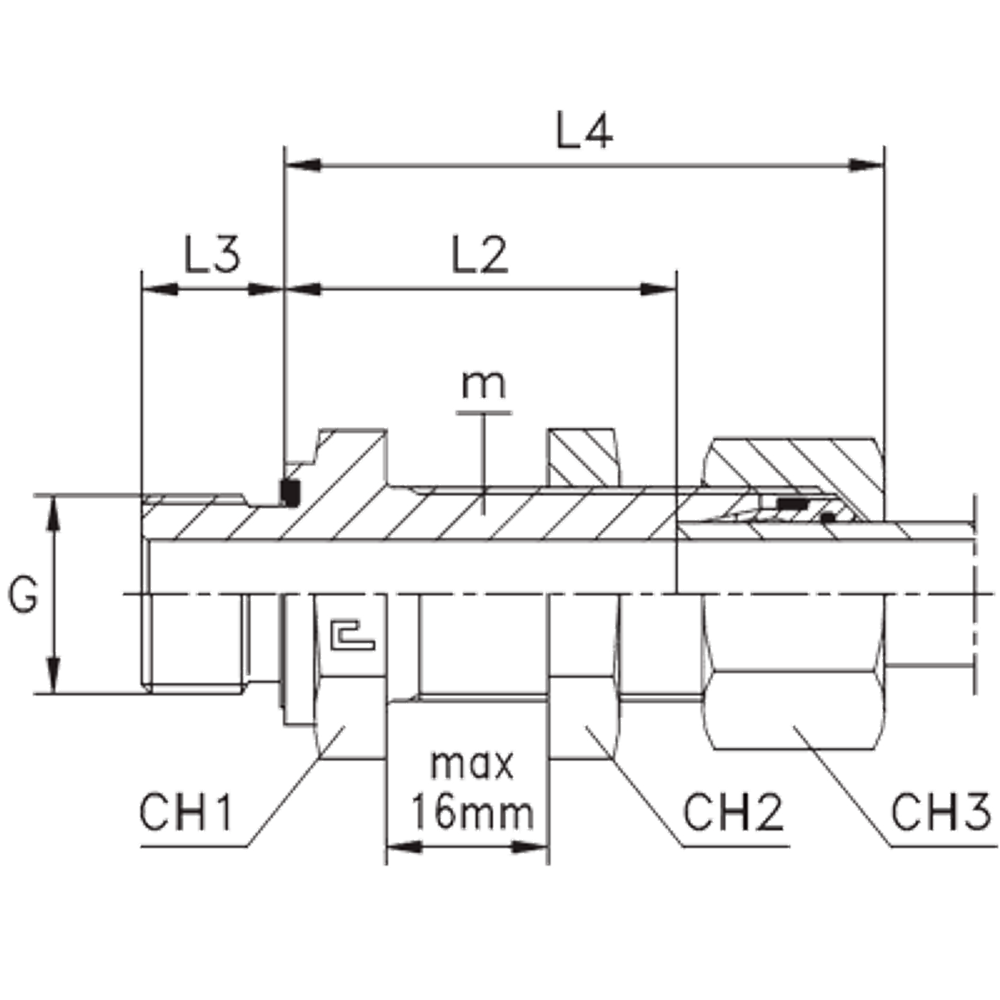 Штуцер FDE DS16 BSP 1/2" B4 (в сборе)