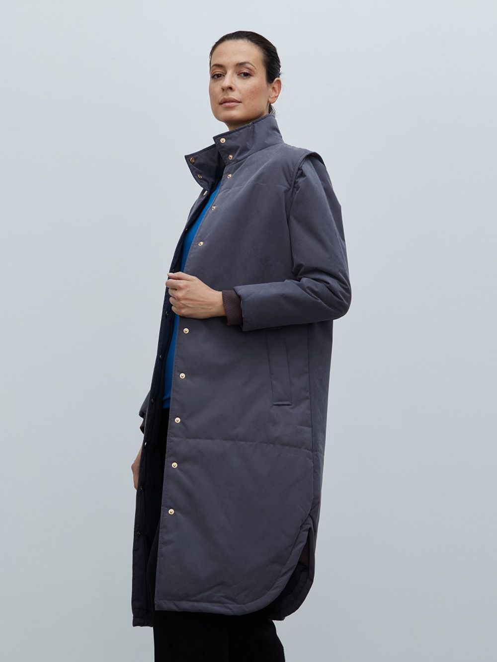 Пальто парка Серое