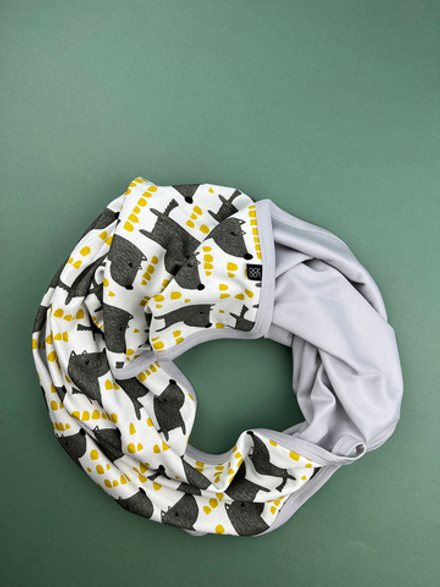 Плед 2-х сторонний LooJoo Волки / Серый шелк